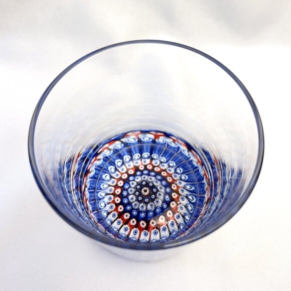 Millefiori Art Glass Tumbler Murano Style Hand Blown Radial Cane Pattern Italian - Picture 7 of 7